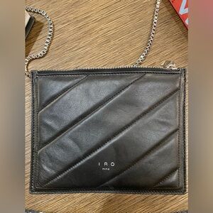 IRO Black Quilted Leather Crossbody Bag $395